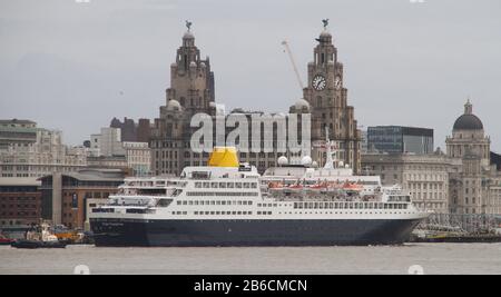 Saga Sapphire kommt zum letzten Besuch in Liverpool an, bevor sie mit Ian Fairbrother/Alamy Stock-Fotos verschrottet wird Stockfoto