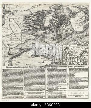 Belagerung von Bergen op Zoom, 1622 Neu korrigiert und verbessert Caerte 't Belegh der Stadt Berghen op Zoom Belagerung am 18. Juli, Anno 1622 (Titelobjekt) Belagerung von Bergen op Zoom, 1622Nieuwe korrigierte und verbesserte Caerte / 't Belegh der Stadt Berghen Zoom / Belagerung am 18. Juli / Anno 1622 (Titelobjekt) Objekttyp: Neues Bild drucken Artikelnummer: RP P-ob-80.997Catalogusreferentie: FMH-1466 bHollstein Dutch 43-2 (2) Beschreibung: Belagerung von Bergen op Zoom durch die spanische Armee unter Spinola und Velasco vom 18. Juli bis 3. Oktober 1622. Plan der Stadt und der Wasserstraßen in der Umgebung. Nach rechts ein Kartuschen-Touch Stockfoto