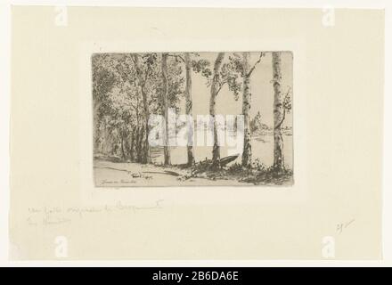 Birches on the Banks of seine Poplars on Banks of the seine Trembles au bord de la seine IFF 411-3 (3) Beraldi 218-3 (3) Beschreibung: Birches on Banks of the seine Poplars on Shore of the SeineTrembles au bord de la seine Property Type: Picture Item Number: RP-P-ob-4820ogusentie Catalreferentie: Riviergezicht vom Ufer der seine mit der Vorderbirke eine Reihe. Der altfranzösische Titel weist auf die Bäume als Pappeln hin, die helle Rinde und das feine Blatt weisen jedoch auf berken hin. Hersteller : Prentmacher Félix Bracquemondnaar eigenes Design: Félix BracquemondPlaats Herstellung: Frankrijk dating: 1-Aug-1884 Stockfoto