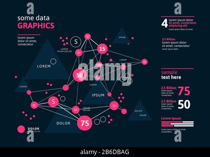 Futuristische Infografik. Informationsästhetisches Design. Grafische Visualisierung komplexer Datenthreads. Abstraktes Datendiagramm Stock Vektor