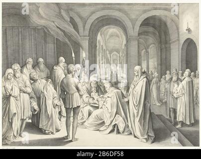 Beschneidung von Christus Beschneidung von Christus Eigenschaft Typ: Bild Artikelnummer: RP-P-1900-A-21976Katalogusreferentie: Hollstein Dutch 59-1 (2) Hinweis: 1 (3), drei Zustände in den RMA-Aufschriften / Marken: Sammlermarke, Verso unten Mitte, gestempelt: Lugt 2228 Hersteller: Druckmaschine: Nicolaes de Bruyn (in seiner Liste) Nicolaes de Bruyn (denkmalgeschütztes Gebäude) Inspiration: Hendrick Goltzius Ort Herstellung: Niederlande Datum: 1620 Physikalische Merkmale: Fahrzeugmaterial: Papiertechnik: Engraa (Druckverfahren) Abmessungen: Plattenkante: H 380 mm × W 518 mmToelichtingDe compoti Stockfoto