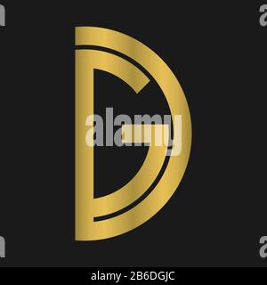 D, G, DG, GD Letter Logo Design mit kreativer moderner Typografie und abstraktem Monogramm-Logo Stock Vektor