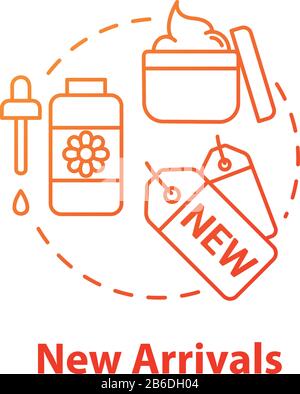 Symbol für neue Produkte, Präsentationskonzept für Kosmetik. Handel, Verkauf von Beauty-Produkten, Idee der Werbekampagne Thin Line Illustration. Vektor Stock Vektor