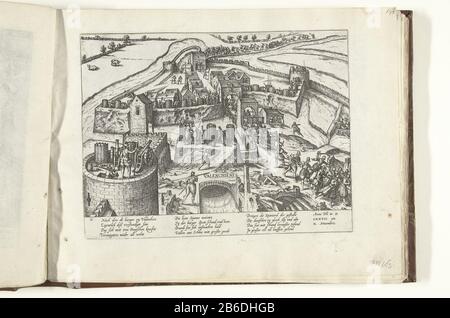 Befreiung Valenciennes, 1576 Serie 7 Niederländische Ereignisse, 1576-1577 (Serientitel) Befreiung Valenciennes, 1576Serie 7: Niederländische Ereignisse, 1576-1577 (Serientitel) Objekttyp: Drucken News Drucken Album Blatt Seriennummer: 163 / 469Objectnummer: RP-P-ob-78.784-149ogusreferentie: 173MH) Befreiung von Holliennes (1713-163B110th. Eroberung Valencienns durch die Armee der Staaten und Rückzug der Spanier bei der letzten Belagerung von Valenciennen. Mit einer Unterschrift von 12 Zeilen in deutscher Sprache. Nummeriert 13. Hersteller: Druckmaschine französischer Hochschuhmanu Stockfoto