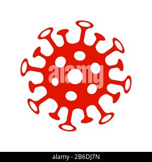 Symbol Für Bakterienzellen des roten Coronavirus, 2019-nCoV-Roman Coronavirus Bakterien. Keine Infektion und keine Coronavirus Konzepte. Gefährliche Coronavirus Zelle in Ch Stock Vektor