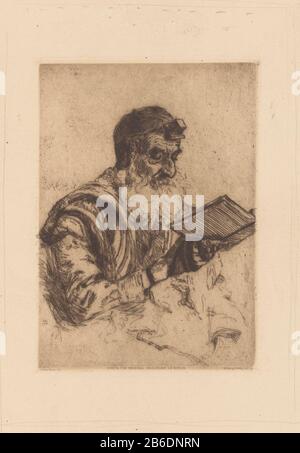 Der betende jüdische Mann Portret van een biddende Joodse man traf sich in zijn rechterhand een gebedenboek. Hij draagt gebedsriemen, de tefilin, en een gebedskleed, de talliet. Hersteller : Hersteller: Hermann Struck (eigenhandig gesigneerd)Drucker: Otto Felsing (erven) (vermeld op object)uitgever: Verein für ursprüngliche Radiation Berlin (vermeld op object)Plaats Herstellen: Pfentmacher: New Yorker Drukker: Berlijnuitgever: Berlijn in Plakaton: Splabe in: Töpfchen: Töpfchen: Töpfchen: Töpfchen: Töpfchen: Tollatre. H 203 mm × b 148 mm Sub Stockfoto