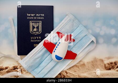 Israelisches Reisepassverbot. Quarantänekonzept Stockfoto