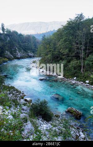 Luftaufnahme der Julischen Alpen, Slowenien Stockfoto
