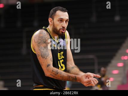 Bonn, Deutschland. März 2020. Telekom Dome, Basketball, FIBA Champions League, Telekom Baskets Bonn vs AEK Athen FC: Linos Chrysikopoulos (Athen) Credit: Jürgen Schwarz/Alamy Live News Stockfoto