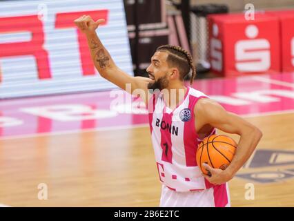 Bonn, Deutschland. März 2020. Telekom Dome, Basketball, FIBA Champions League, Telekom Baskets Bonn vs. AEK Athen FC: Joshiko Saibou (Bonn) Credit: Jürgen Schwarz/Alamy Live News Stockfoto