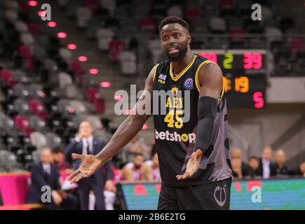 Bonn, Deutschland. März 2020. Telekom Dome, Basketball, FIBA Champions League, Telekom Baskets Bonn vs. AEK Athen FC: Jerai Grant (Athen) Credit: Jürgen Schwarz/Alamy Live News Stockfoto