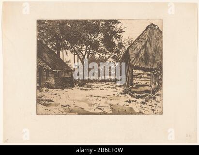 Hof in der Bauernschaft von Brabant in brabantischen Gebiet Objektart: Bild Artikelnummer: RP-P-ob-25.613Katalogusreferendar: De Groot (Witsen) 75-2 (4) Kennzeichnung / Marken: Wasserzeichenhersteller: Druckerhersteller Willem Witsen (denkmalgeschütztes Gebäude) Dating: 1892 Material: Papiertechnik: Radierung / Plattentonmessungen: Plattenkante: H 178 mm × W 237 mm Betreff: Betreff: Barnfarm (Gebäude) Wo: Oisterwijk Stockfoto