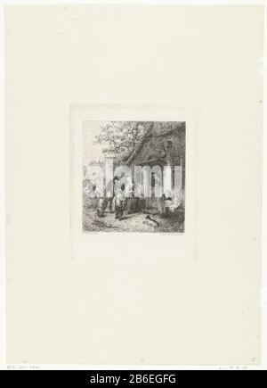 Messegelände Boer Farm Fair Objektart: Bild Artikelnummer: RP-P-1909-2441 Aufschriften / Marken: Sammlermarke, Verso, gestempelt: Lugt 2228 Hersteller: Druckmaschine: Johannes Arnoldus Boland (denkmalgeschütztes Eigentum) zum Gemälde von Cornelis Dusart (denkmalgeschütztes Objekt) Ort Herstellung: Amsterdam dating: CA. 1860 - ca. 1900 Physikalische Merkmale: Ätzung auf Chine-Collé-Material: Papier-Chine-Collé-Technik: Ätzmaße: Plattenkante: H 174 mm × W 140 mmToelichtingColl. De la Faille. Reproduktion eines Gemäldes aus der Sammlung des Rijksmuseum Amsterdam, SK-A-99. Betrifft: Vergnügungsmesse und Stockfoto