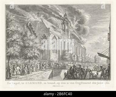 Feuer in der Kapelkerk in der Kapelle von Alkmaar, 1760, bei einem Brand am 21. August von Oegstmaend des jaers, 1760 (Titelobjekt), Feuer in der Kapelle in Alkmaar, 21. August 660. Das Feuer wird mit Feuerwehrfahrzeugen mit Wasser aus dem Laat bekämpft. Hersteller : Druckerhersteller Simon Fokke (denkmalgeschütztes Gebäude) zum Zeichnen von Simon Fokke (denkmalgeschütztes Eigentum) zum Zeichnen: Albert Jans Son Panders (denkmalgeschütztes Gebäude) Herausgeber: French Houttuyn (Listed Property) Ort Herstellung: Nordholländer Datum: 660 Physische Merkmale: Ätzung und Engra-Material: Papiertechnik: Ätzung/Engra (Druckverfahren) Messungen: Stockfoto