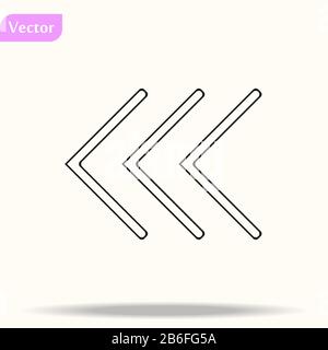 Pfeilsymbole. Download, Linearzeichen in Linksrichtung. Als Nächstes werden die Symbole für flache Linien mit den Pfeilen angezeigt. Flache Websymbole. Vektor eps10 Stock Vektor