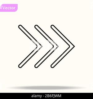 Pfeilsymbol. Isoliertes perfektes Pixel mit flachem Stil in weißem Hintergrund für UI, App, Website, Logo. Vektorgrafiken. Stock Vektor