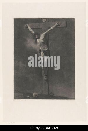 Christus am Kreuz Christus hängt am Kreuz auf dem Berg Golgota. Hersteller : Druckerhersteller Giovanni Marco Pitteri (denkmalgeschütztes Eigentum) zum Gemälde von Giovanni Battista Gazzetta (Listed Property) Privilege-Anbieter: Senat von Venedig (Listed Property) Ort Herstellung: Venedig Datum: 1712 - 806 Physische Merkmale: Fahrzeugmaterial: Papiertechnik: Enra (Printing Process) Abmessungen: Blatt: H 358 mm (Kantenschnitt Der Inneren Platte.) b × 267 mm (Kantenschnitt Der Inneren Platte.) Betreff: Kreuzigung Christi: Tod Christi am Kreuz; Kalvarienberg (Matthäus 27: 45-58; Markus 15: 33-45; Lukas 23: 44-52; Johannes 19: 25-38) Stockfoto
