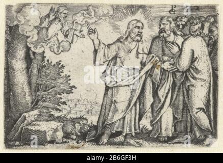 Christus beweist seinen Jüngern, dass er Sohn des Lebens Gottes Christi ist (Serientitel) Christus beweist seinen Jüngern, dass er von ihrem Vater im Himmel ein Sohn Gottes ist. Hersteller : Druckereiherr Georg Pencz (denkmalgeschütztes Gebäude) in seiner Gestaltung: Georg PenczPlaats Herstellung: Deutschland Datum: 1534 - 1535 Physikalische Eigenschaften: Engra-Material: Papiertechnik: Engraa (Druckverfahren) Maße: Plattenkante: H 40 mm × b 60 mm Betreff: Christus erklärt den Aposteln und Jüngern seine Lehre Stockfoto