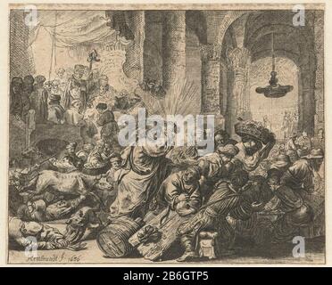 Christus verjagt die Geldwechsler aus dem Tempel Christus jagt die Moneychangers aus dem Tempelobjekttyp: Bild Artikelnummer: RP-P-1957-282Catalogusreferentie: New Hollstein Dutch and Flamen (Rembrandt-Text) 139-Kopie c 1 (Markierungen / Marken: Sammlermarke, Verso, gestempelt: Lugt 2228 Sammlermarke, also, gestempelt: Gestempelt: Lugt 2760 Sammlermarke, verso, gestempelt: Lugt 2871 Hersteller: Druckmaschine: Anonym zu drucken von Rembrandt van Rijn (denkmalgeschützter Bau) Herausgeber: Johann Georg Hertel (II) Datum: 1711 - 1800 Material: Papiertechnik: Ätzmaße: Blatt: H 134 mm (im geschnitten Stockfoto