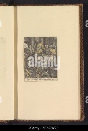 Lebensretter Jesus Christus verjagt wissenschaftliche Ikonen verschiedener Ikonen von Adrian Collaert Explicit (serietitel op object) Christus jagt die Moneychangers aus dem Tempel. Teil der Bilderserie über das Leben Christi: Vita Iesu Salvatoris varijs iconibus ab Adriano Collaert expressa. Im Bilderalbum mit zwei Sätzen von jeweils 34 bzw. 25 engras mit Szenen des Lebens und der Passion des Christus. Hersteller : Druckmaschine: Adriaen Collaertnaar Druck von: Jacques der Bienaar Zeichnung: Maerten der Vosuitgever: Adriaen CollaertPlaats Herstellung: Antwerpen Datum: CA. 1580 - ca. 1590 Physische Merkmale Stockfoto