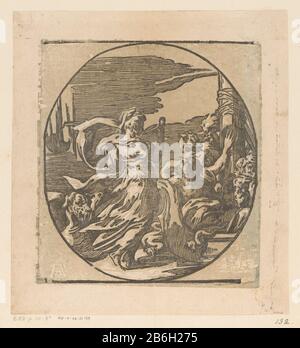 Circe trinkt Circe aus einer Schüssel und rechts von Odysseus' Männern auf einem Hüpfen. Hersteller: Druckmaschine Antonio da Trento (möglich) zu entwerfen: Parmigianinouitgever: Andrea Andreani (denkmalgeschütztes Eigentum) Ort Herstellung: Italien Datum: 1568 - 1629 Körperliche Merkmale: Clair -obscur Holzschnitt in Schwarz und Grau; gedruckt ein Holz-Linienblock und zwei Holz-Tonblöcke Material: Papiertechnik: Chiaroscuro-Holzschnitt Abmessungen: Bild: H 217 mm × W 199 mm Betreff: Ulysses auf der Insel Circe (Homer, Odyssey X) Circedrinking Stockfoto