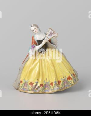 Dame in der Crinoline Dame in Hoepelrok Objektart : figuur Objektnummer: BK-17482 Inscriptions / Merken: Fabrieksmerk, onderzijde, geschilderd in onderglazuur blauw: Gekruiste z Stockfoto