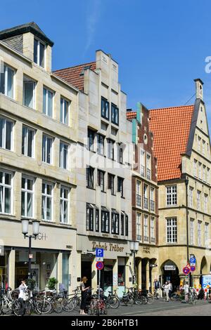 Bürgerhäuser, Prinzipalmarkt, Münster, Nordrhein-Westfalen, Deutschland Stockfoto
