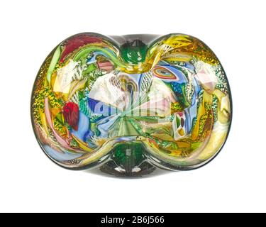 Italienische Arte Vetreria Muranese (A.ve.M oder avem) Tutti Frutti Murano Glasschüssel aus den 1950er Jahren Stockfoto