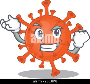 Glückliches Gesicht Des Tödlichen Corona-Virus-Maskottchens Cartoon-Stil  Stock-Vektorgrafik - Alamy