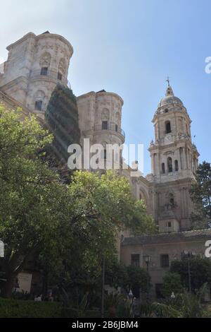 Kathedrale von Málaga von der Cister Straße, Malaga, Spanien Stockfoto