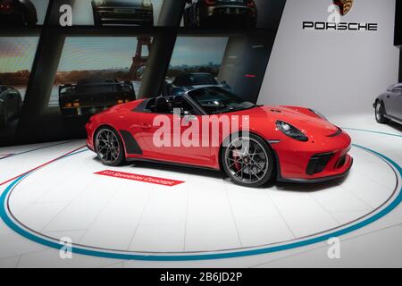 Paris, Ile de France / Frankreich - 07. Oktober 2018: Mondial Paris Motor Show Porsche 911 Speedster Konzept Stockfoto