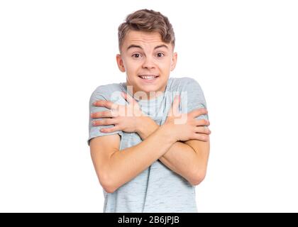 Junge Emotionen und Zeichen Stockfoto