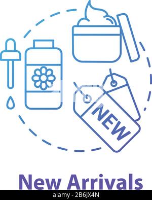 Symbol für das Konzept des Sortiments neuer Produkte und Beauty-Produkte. Commerce, Präsentation von Kosmetika, Idee der Werbekampagne Thin Line Illustration. Vektor Stock Vektor