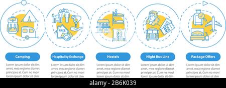 Infografievorlage Vector. Präsentationsdesignelemente. Datenvisualisierung mit Schritten. Zeitachsendiagramm verarbeiten. Workflow-Layout mit Stock Vektor