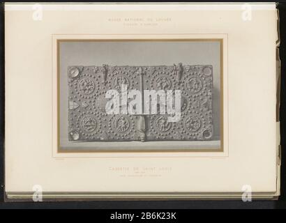 Schachtel von König Ludwig IX. Von Frankreich, auf der Titelkassette zu sehen Saint Louis (Titelobjekt) Musée National du Louvre Galerie d'Apollon (Serientitel) Immobilientyp: Fotomechanische Druckseite Artikelnummer: RP-F-2001 -7-1545A-7 Aufschriften/Marken: Aufschrift, Rekto, gedruckt: '1226 - 1270'opschrift, recto, gedrucktes 'Face supérieure': Hersteller : Fotograf: Léon Vidal (denkmalgeschütztes Gebäude) Klischeehersteller Léon Vidal (denkmalgeschütztes Objekt) Ort Herstellung: Paris dating: CA. - ca. Physikalische Eigenschaften: Fotochromie Material: Papiertechnik: Lichtdruck Abmessungen: Bild: H 218 Stockfoto