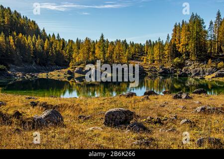 Die Double Lakes im Tal der Triglav Lakes Stockfoto