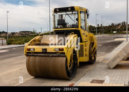 Große Straßenwalze Stockfoto