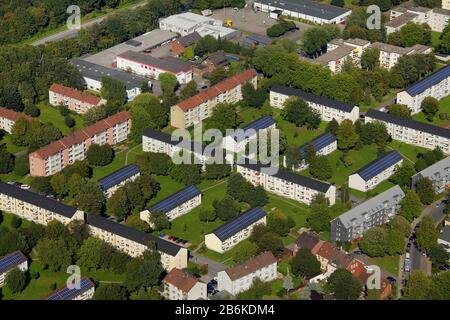 Sonnendorf Pommersiedlung in Gelsenkirchen, Luftbild, 03.09.2011, Deutschland, Nordrhein-Westfalen, Ruhrgebiet, Gelsenkirchen Stockfoto