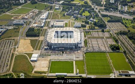 , Borussia-Park-Stadion der Fußballmannschaft Borussia Mönchengladbach, 12.08.2014, Luftbild, Deutschland, Nordrhein-Westfalen, Mönchengladbach Stockfoto