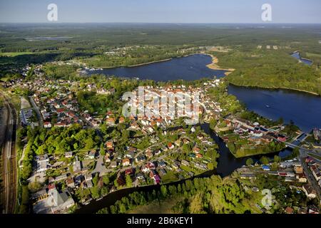 Stadt Fuerstenberg an der Havel, Luftbild, 27.08.2014, Deutschland, Brandenburg, Fuerstenberg/Havel Stockfoto