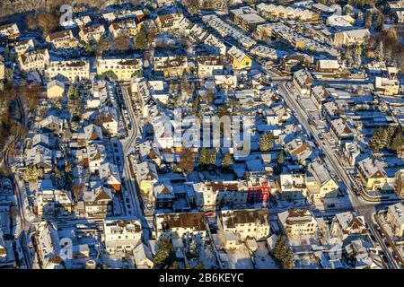 , Wohngebiet in Velbert im Winter, Luftbild, 28.12.2014, Deutschland, Nordrhein-Westfalen, Velbert Stockfoto