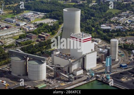 , Kraftwerk Luenen-Stummhafen, 02.09.2012, Luftbild, Deutschland, Nordrhein-Westfalen, Ruhrgebiet, Luenen Stockfoto