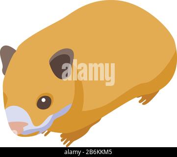 Kleines Hamstersymbol, isometrischer Stil Stock Vektor