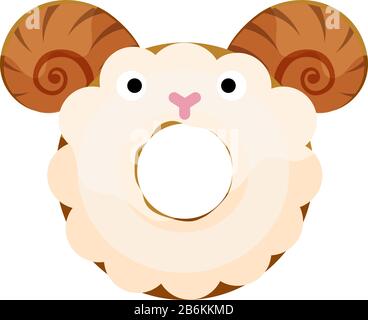 Niedliche Schafspelette isoliert auf weißer Vektordarstellung. Süße Cartoon-Figur. Stock Vektor