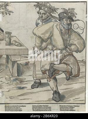 Erstes Paar Dorpsbruiloft Festessen (rechter Teil) Dorf Hochzeitsfeier mit Tanzpaaren (Serientitel) Erstes Dorfe Hochzeitsfest (rechte Tafel) Dorf Hochzeitsfest mit Tanzpaaren (Serientitel) Objektart: Bild-Artikelnummer: RP-P-ob-22.244Katalogogusreferentie: Hollstein Deutscher 38 Hersteller: Druckmaschine: Anonym zur Gestaltung: Christoph Murerdukker: Bernhard Jobrukker 1590 Physikalische Merkmale: Holzschnitt handgefärbtes und Textdruckmaterial: Papiertechnik: Holzschnitt / Handfarbe / Druckformate: Blatt: H 354 mm (mit Text) b × 258 mmToelichtingTweede Blatt in einer Serie Stockfoto