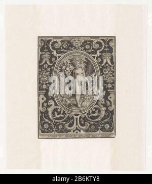 Erdelement als junge Frau mit Cornucopia und Rosebush im Rahmen mit Verzierungen Vier Elemente (Serientitel) Element Erde als junge Frau stehend mit Cornucopia mit Rosebush. In ovalem Rahmen in einem rechteckigen Rahmen mit Verzierungen leitet sich von Pflanzen und dieren ab. Hersteller: Druckmaschine: Nicolaes de Bruyn (denkmalgeschütztes Gebäude) Herausgeber: Assuerus von Londerseel (denkmalgeschütztes Gebäude) Datum: 1582 - 1635 Physikalische Merkmale: Fahrzeugmaterial: Papiertechnik: Engraa (Druckverfahren) Messungen: Blatt: H 107 mm (Innerer Schnitt der Plattenkante) × W 82 mm (Innerer Schnitt der Plattenkante) Anmerkungen Drucken Sie aus Stockfoto