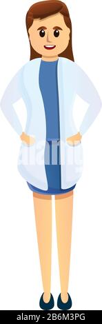 Frauen-Arzt-Symbol. Cartoon des Woman Doctor Vector Icon für Web-Design isoliert auf weißem Hintergrund Stock Vektor