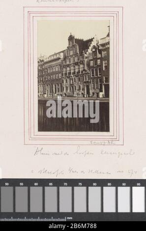 Exterieur van het Huis met de Hoofden aan de Keizersgracht te Amsterdam Onderdeel van Album met foto's en litho's van beziens Stockfoto