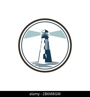 Lighthouse, Beacon Vector Logo Template Illustration Design. Vektor EPS 10. Stockfoto