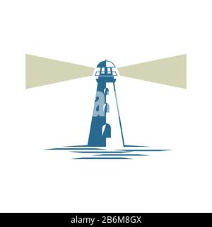 Lighthouse, Beacon Vector Logo Template Illustration Design. Vektor EPS 10. Stockfoto